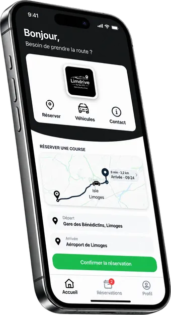 L&rsquo;application Limdrive affich&eacute;e sur un iPhone